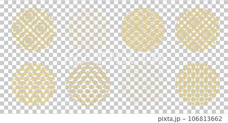 金色圓形日本圖案集 金色圓形日本圖案集 106813662