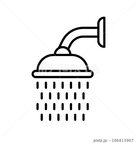 Shower outline icon. Shower Heads on white background. 106813907