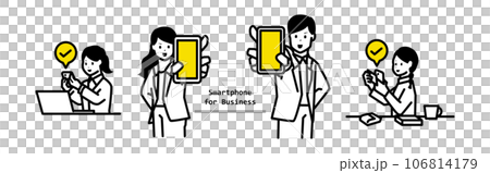 商業和智能手機插圖集 106814179