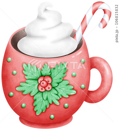 Festive Watercolor Christmas Mug Design 106815832