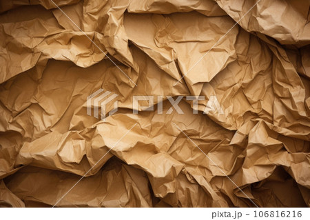 Crumpled brown paper background. Generative AI Crumpled brown paper background. Generative AI 106816216