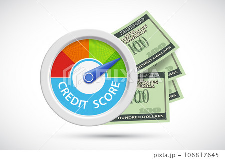 Credit score rating scale with arrow. Credit score rating scale with arrow. 106817645