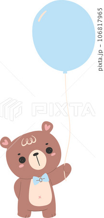 Cute teddy bear with blue balloon, kawaii animal cute bear, teddy bear, balloon, birthday, baby shower, blue, boy, nursery, kawaii, happy, innocence, animal, wildlife, woodland, newborn, storybook, to 106817965