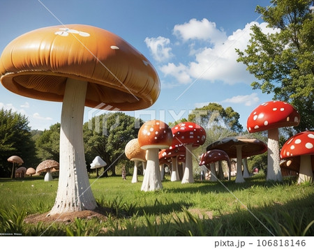 〈AIイラスト〉大きなキノコの森 〈AIイラスト〉大きなキノコの森 106818146