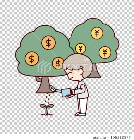 お金を育てるイメージイラスト 106818577