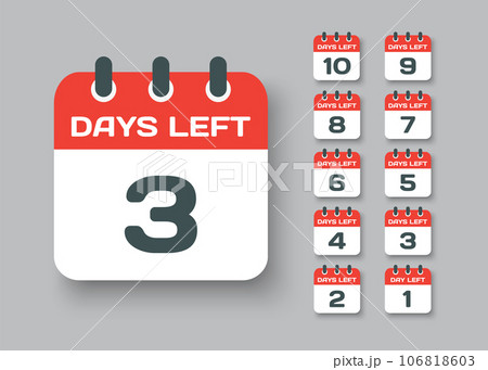 Countdown daily page calendar icon - 3 days left 106818603