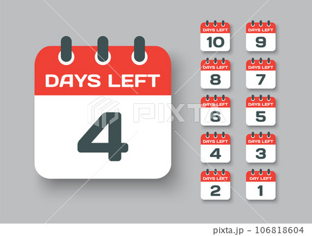 Countdown daily page calendar icon - 4 days left 106818604