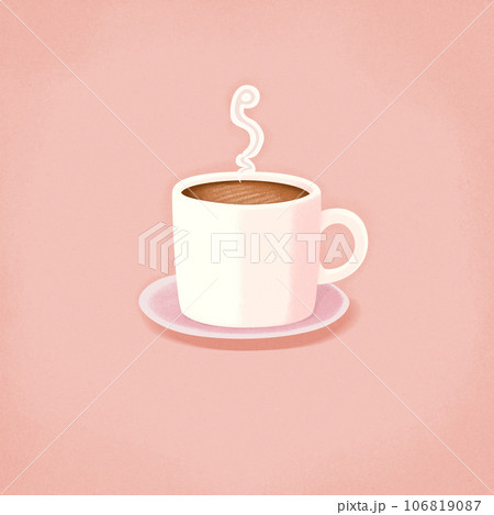ピンクの背景にカップに入ったコーヒー 106819087