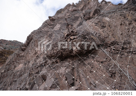 Landslip road landscape in tibet , China 106820001
