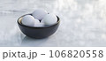 Fresh white eggs in brown bowl. 3d Illustration. 106820558