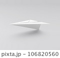 3d Paper plane isolated on grey background 3d illustration. 106820560