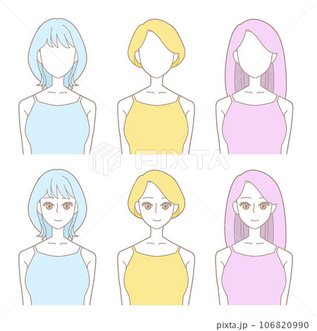 ヘアスタイル三種類 106820990