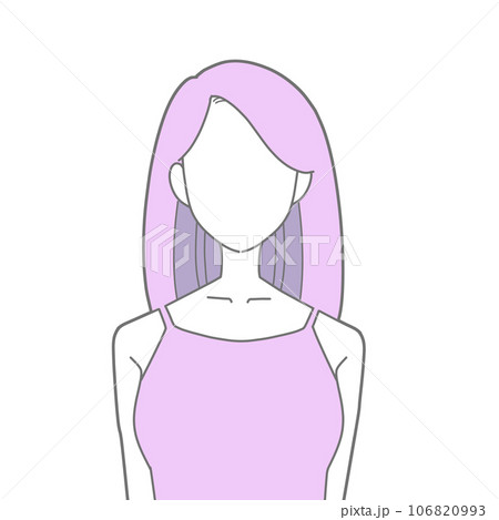 ロングヘアの女性（顔無し） 106820993