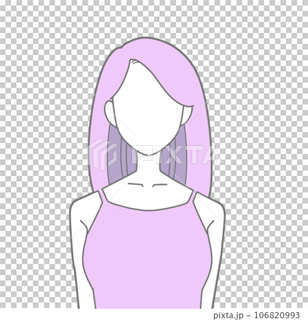 ロングヘアの女性（顔無し） 106820993