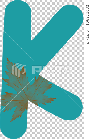 K green letter or alphabet decorated with Maple leaf for welcome Autumn season. K green letter or alphabet decorated with Maple leaf for welcome Autumn season. 106821032