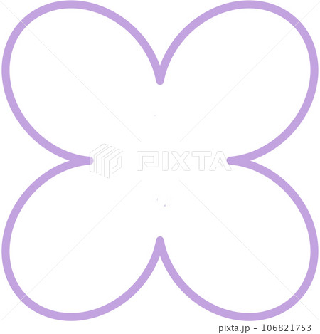 Frame of Flower 4 petals shape is empty and transparency for inserting text or picture. 106821753