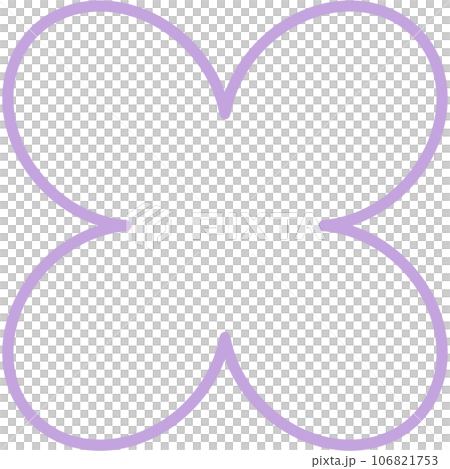 Frame of Flower 4 petals shape is empty and transparency for inserting text or picture. 106821753