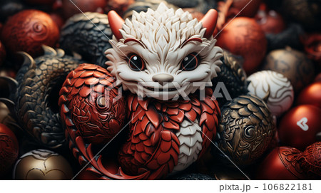 Beautiful different Christmas tree toys, new year decoration, copy space, postcard 106822181