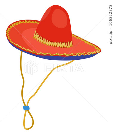 Sombrero. Mexican bright hat. Vector isolated illustration. 106822878
