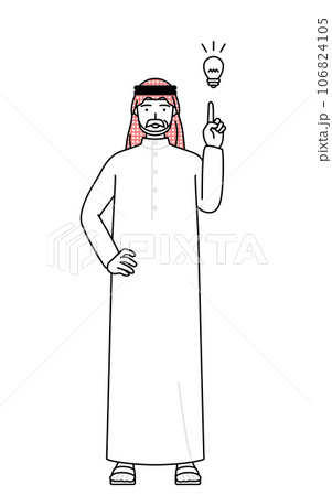 アイデアを思いついたイスラムのシニア男性 アイデアを思いついたイスラムのシニア男性 106824105