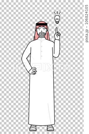 アイデアを思いついたイスラムのシニア男性 アイデアを思いついたイスラムのシニア男性 106824105