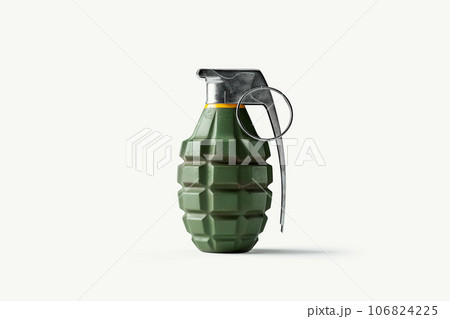 Isolated metal hand grenade with white background Isolated metal hand grenade with white background 106824225