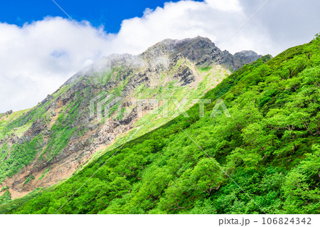 長野県の夏の八ヶ岳登山 赤岳の山頂 長野県の夏の八ヶ岳登山 赤岳の山頂 106824342