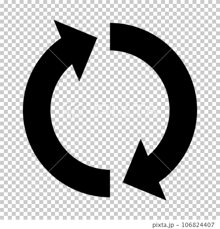 由兩個箭頭組成的循環圖圖標 由兩個箭頭組成的循環圖圖標 106824407