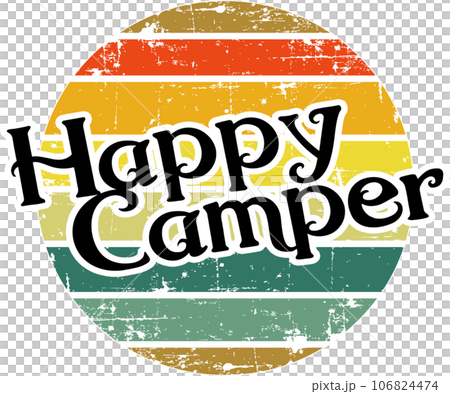 Happy Camper - Retro Camping Graphic	 106824474