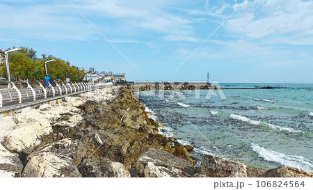 A glimpse of the seafront of Pesaro in Italy. A glimpse of the seafront of Pesaro in Italy. 106824564