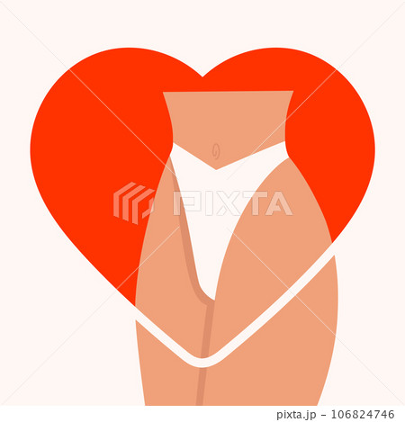 Female intimate depilation and hygiene illustration. Female intimate depilation and hygiene illustration. 106824746
