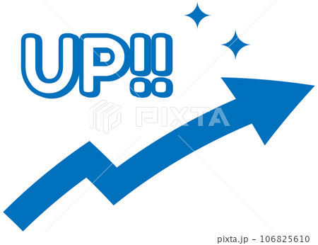 上昇する矢印 青 上昇する矢印 青 106825610