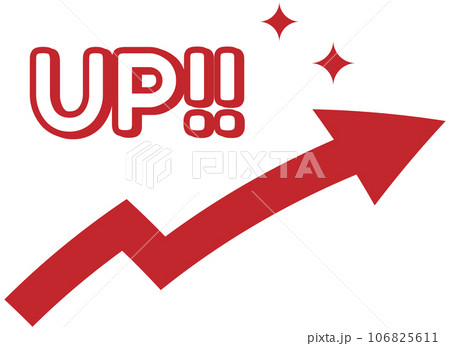 上昇する矢印 赤 上昇する矢印 赤 106825611