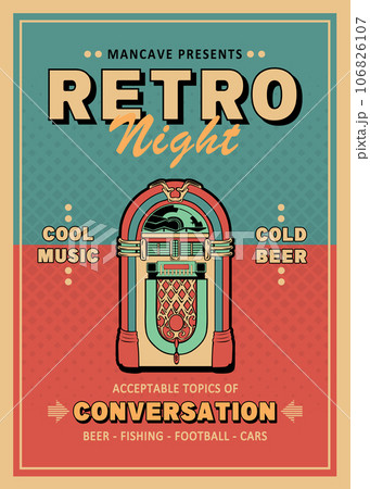 Mancave Presents - Retro Night - Vintage Style Poster Art 106826107