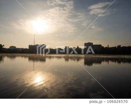 Ivano-Frankivsk lake in the morning 106826570