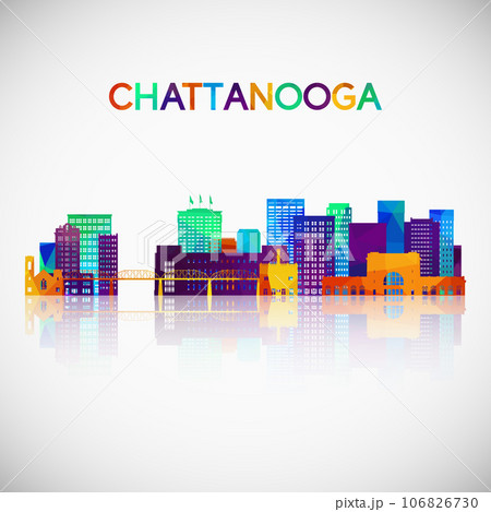 Chattanooga skyline silhouette in colorful geometric style. Chattanooga skyline silhouette in colorful geometric style. 106826730