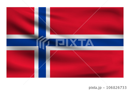Realistic National flag of Norway. Realistic National flag of Norway. 106826733