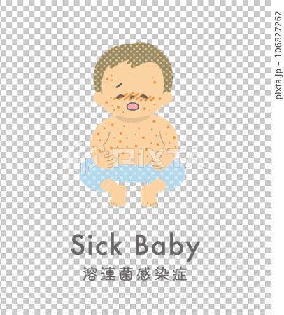 Stock Illustration: Sick baby streptococcal infection Stock Illustration: Sick baby streptococcal infection 106827262