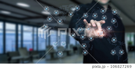 Manager works with franchises around the world. Manager works with franchises around the world. 106827269
