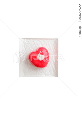 Beautiful tasty cake red color cheesecake in the shape of a heart 106827522