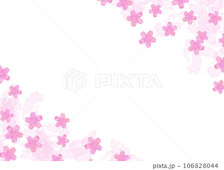 水彩で描いた桜のフレーム 106828044
