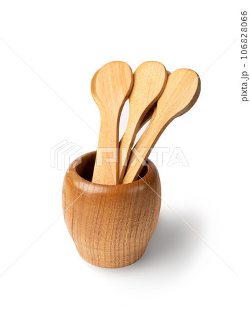 Wooden Spoon Isolated, New Wood Spoons, Small Ladle, Vintage Kitchen Accessory, Retro Wooden Spoons 106828066