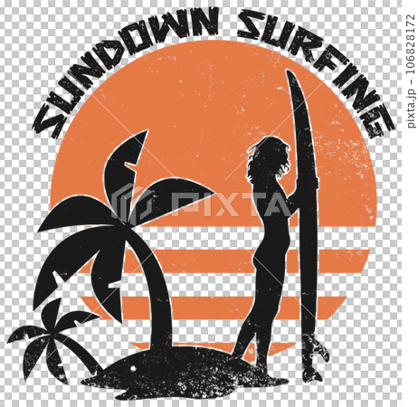 Retro Surfing - Vintage Summer Surfer Graphic - Stock Illustration ...