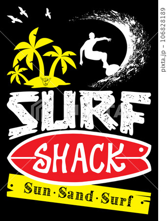 Surf Shack - Retro Surfing Poster Graphic Surf Shack - Retro Surfing Poster Graphic 106828189