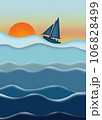 Sailboat Sunset - Sailing Ocean Coastal Poster Art 106828499