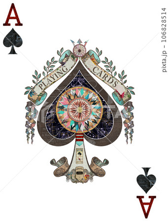 Ace Of Spades - Playing Card - Digital Decoupage Graphic 106828514