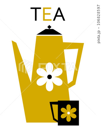 Teapot - Retro Modern Graphic 106828597