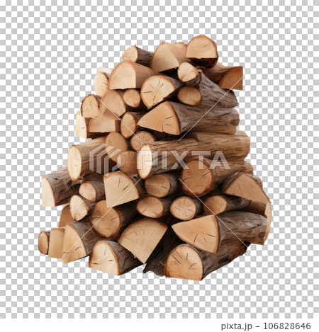 Firewood stack isolated 106828646