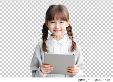 School girl holding a tablet 106828656