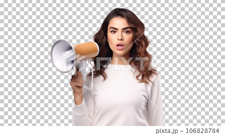 Girl with megaphone isolated Girl with megaphone isolated 106828784